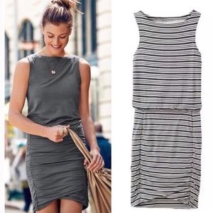 Athleta Sleeveless Tulip Black and White Striped Dress Size XXS